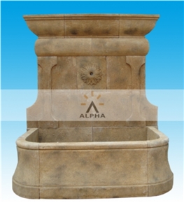 Antiqued Marble Fountain, Yellow Marble Fountain