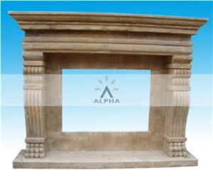 Antiqued Stone Fireplaces, Yellow Marble Fireplaces