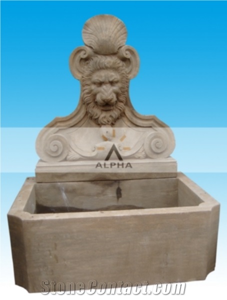 Antiqued Stone Fountain, Pacific Gold Yellow Marble Fountain