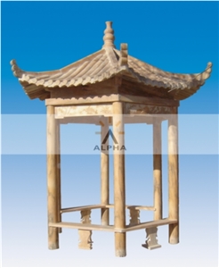 Garden Marble Gazebo, Sunset Pink Marble Gazebo