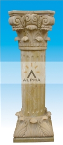 Guizhou Beige Marble Roman Pillar