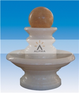 Hand Carved Marble Fountain Fortune Ball, Beijing White Marble Fountain