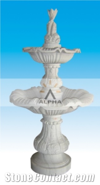 Hand Carved Marble Fountain, Fangshan White Marble Fountain