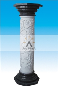 Marble Base Marble Column, Ivory Jade White Marble Column