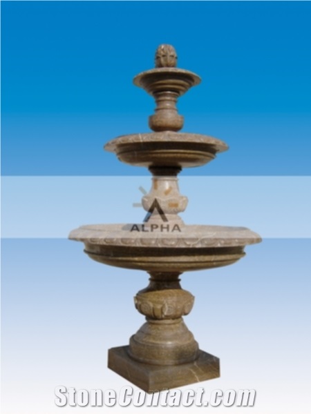 Marble Carved Fountain, Brown Marble Fountain