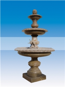 Marble Carved Fountain, Brown Marble Fountain