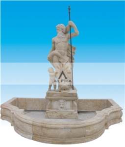 Marble Carved Statues Fountain, White Marble Fountain