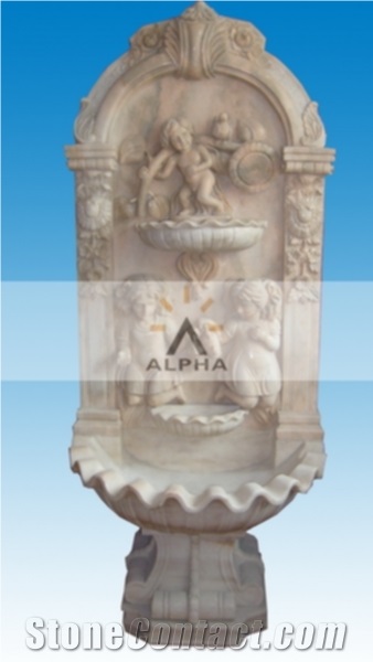 Marble Wall Water Feature, Lotus Pink Marble Water Features