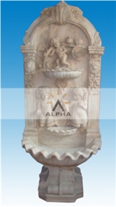 Marble Wall Water Feature, Lotus Pink Marble Water Features