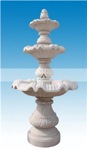 Out Door Water Fountain, White Marble Fountain