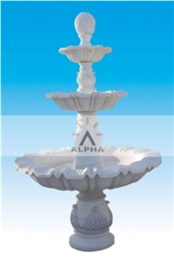 Stone Fountain For Garden, White Marble Fountain