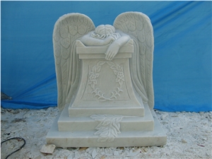 Sweeping Angel, Grey Marble Sculpture, Statue