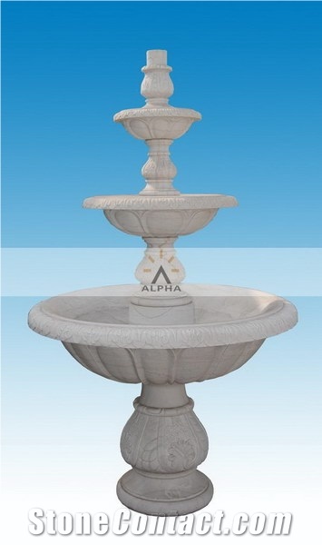 Water Feature Garden Fountain, White Marble Garden Fountain