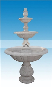 Water Feature Garden Fountain, White Marble Garden Fountain