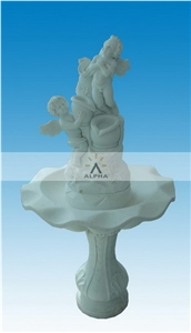 White Marble Statue Fountain
