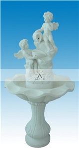 White Marble Statue Fountain