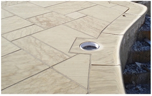 Berea Sandstone Patio and Saddle Pool Coping, Berea Beige Sandstone Pool Coping