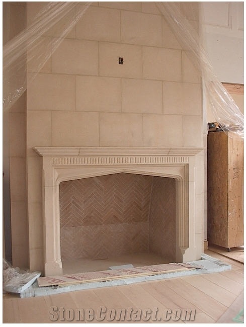 Birmingham Buff Fireplace and Veneer, Birmingham Buff Beige Sandstone Fireplace