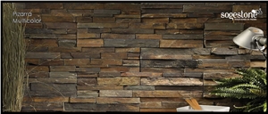 Pizarra Multicolor Stacked Stone, Multicolor Spain Slate Stacked Stone