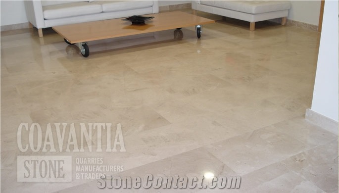 Polished Crema Levante Limestone Floor Tiles, Spain Beige Limestone