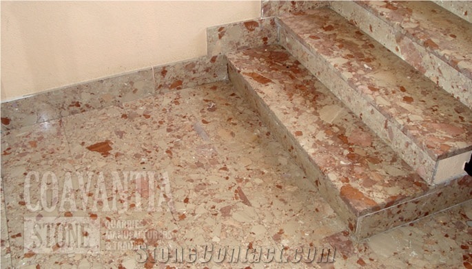 Red Marble Picasso, Rojo Picasso Marble Stairs, Fl