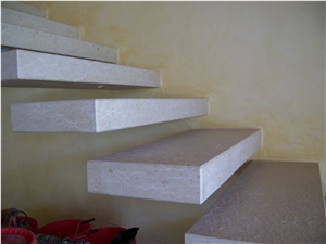 Giallo Istria Limestone Stairs, Giallo Istria Beige Limestone Stairs