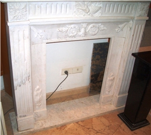 Bianco Carrara Fireplace, White Marble Fireplace