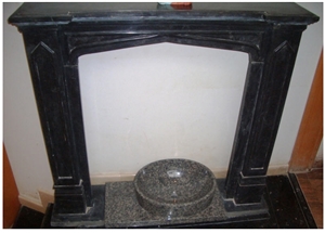Silver Black Marble Fireplace