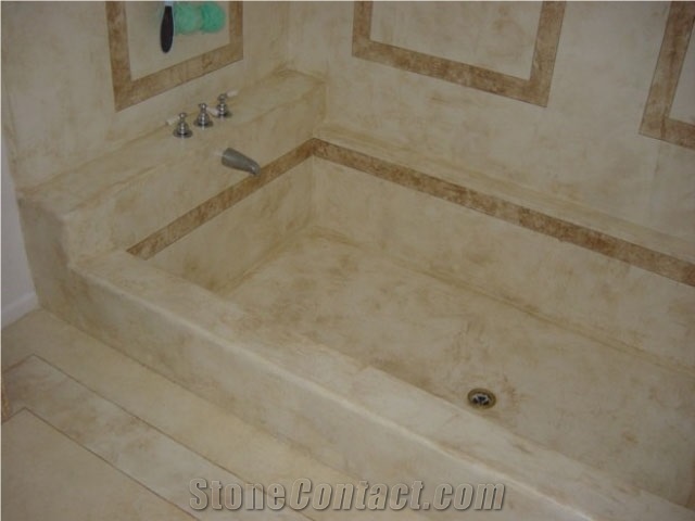 Creme Shell Limestone Bath Tub, Creme Shell Beige Limestone Bath Tub
