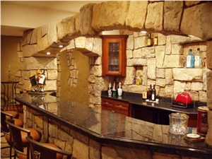 Stone Arches, Granite Bar Top, Dioklecis Extra Beige Limestone Bar Top