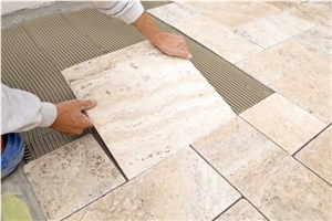 Silver Travertine Floor Tiles, Turkey Grey Travertine