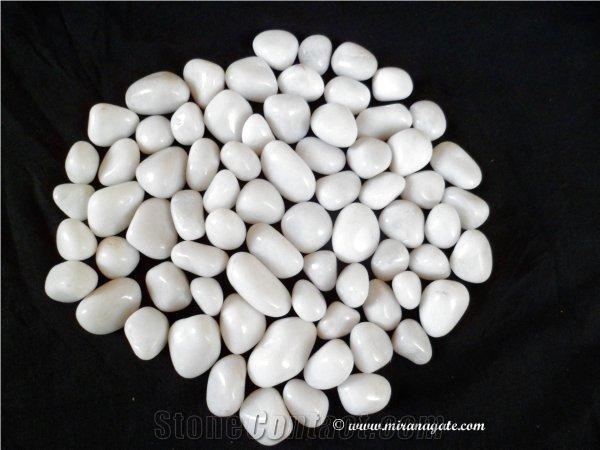 White Agate Pebbles, White Quartzite Pebbles