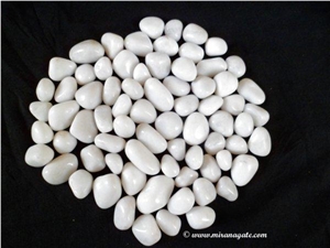 White Agate Pebbles, White Quartzite Pebbles