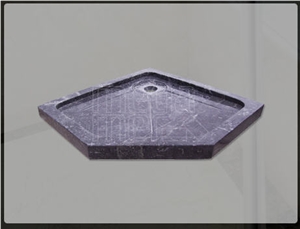 Shower Tray in Afyon Gray Marble, Afyon Gray Grey Marble Shower Tray