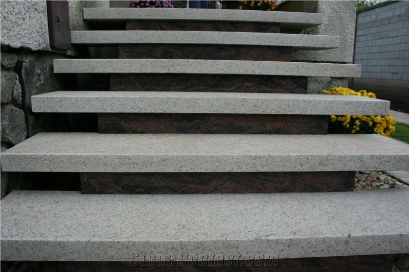 Grey Granite Deck Steps, Kozarovice Grey Granite Steps
