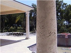 Coral Stone Columns, White Limestone Columns