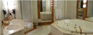 Calacata Gold Bathroom, Calacata Gold White Marble Bath Design