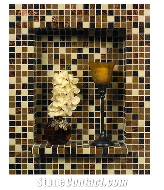 Mosaic Niche Kit with Bronze Sand Mosaic Design