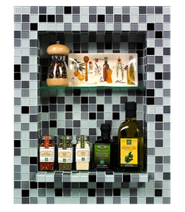 Mosaic Niche Kit with Checkmate Blend Glass Mosaic