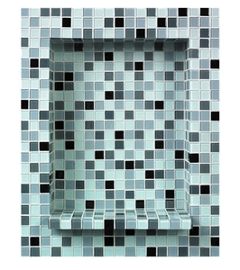 Mosaic Niche Kit with Checkmate Blend Glass Mosaic