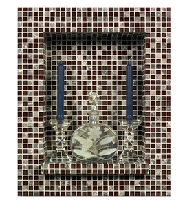 Mosaic Niche Kit with Wine Stone Glass Mosaic