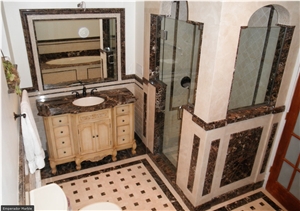 Marron Emperador Bathroom Design, Dark Emperador Brown Marble Bathroom Design