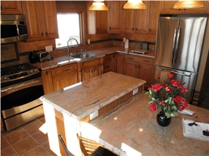 Tropical Gold Granite Kitchen Countertop, Tropical Gold Yellow Granite Kitchen Countertops