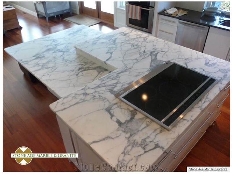 Arabescato Cervaiole Marble Kitchen Island Top, Arabescato Cervaiole White Marble Kitchen Island Top
