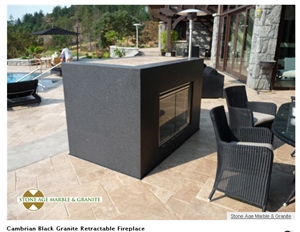 Cambrian Black Granite Retractable Fireplace