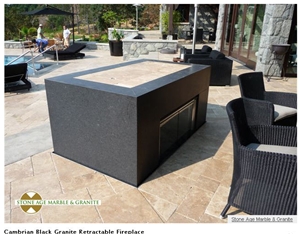Cambrian Black Granite Retractable Fireplace