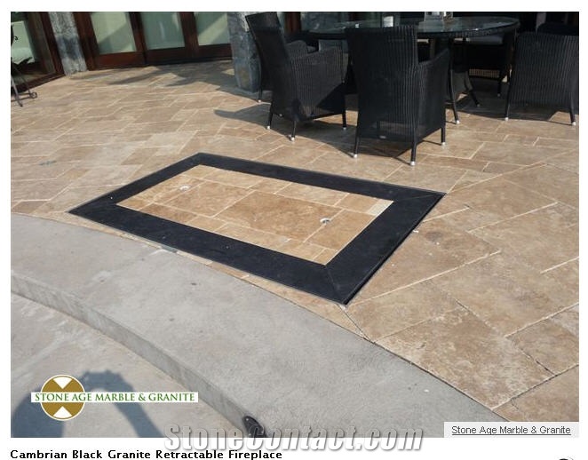 Cambrian Black Granite Retractable Fireplace From Canada