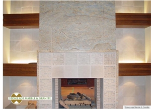 Honed Juparana Fantastico Granite Fireplace