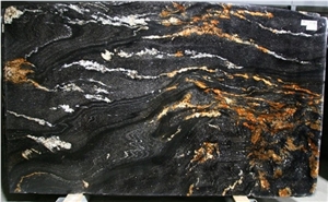 Black Fusion Granite Slabs, Brazil Black Granite