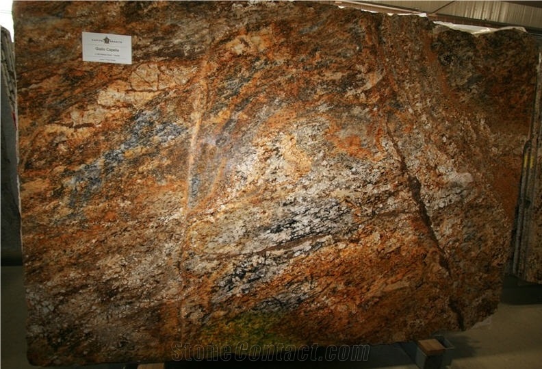 Giallo Capella Granite Slabs, Brazil Yellow Granite